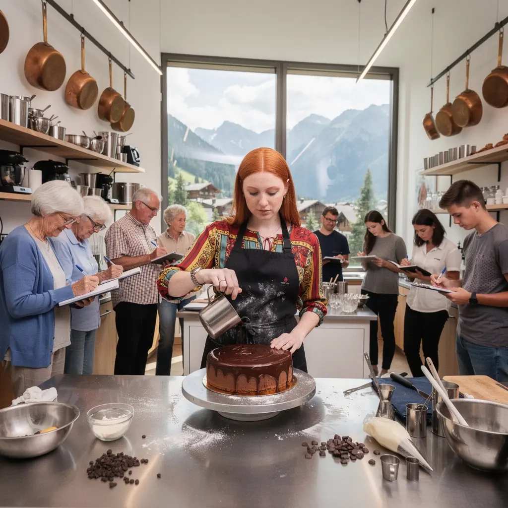 Ein wunderschön dekorierter Obstkuchen auf einem eleganten Teller, bereit zum Servieren.